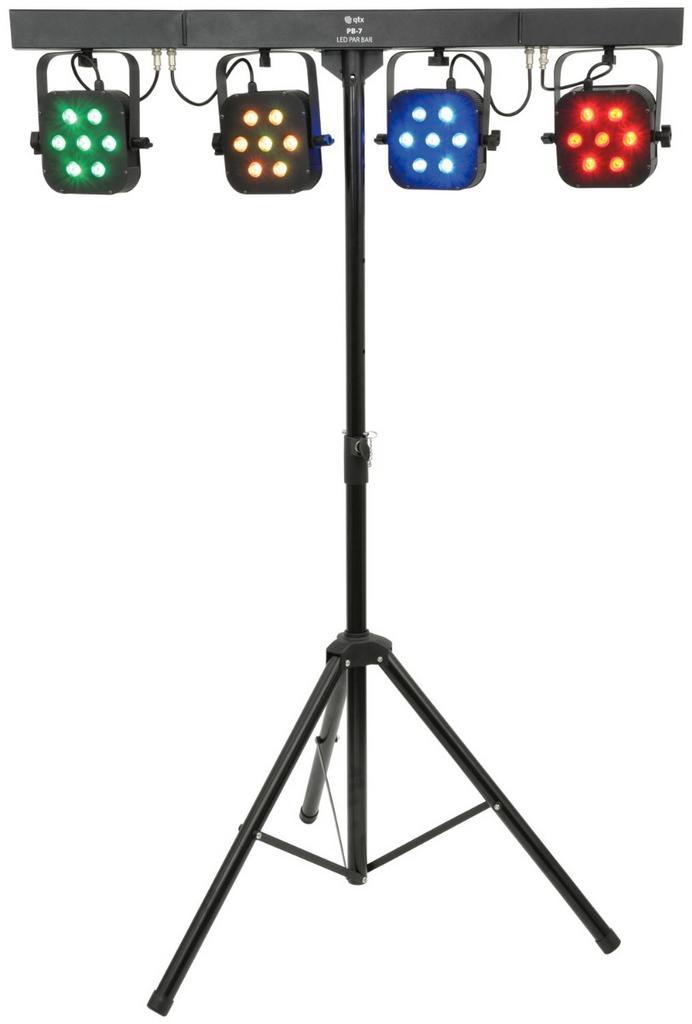 QTX Krachtige Opvouwbare LED PAR Balk 4x Par Spot 7x 3W, Muziek en Instrumenten, Licht en Laser
