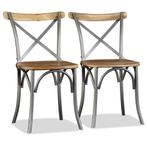 vidaXL Eetkamerstoelen 2 st massief mangohout, Huis en Inrichting, Stoelen, Verzenden, Nieuw
