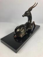 sculptuur, Gazelle - 18.5 cm - Marmer, Zinklegering, Antiek en Kunst