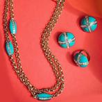 Heidi Daus - Cristaux Swarovski, émail turquoise – boucles