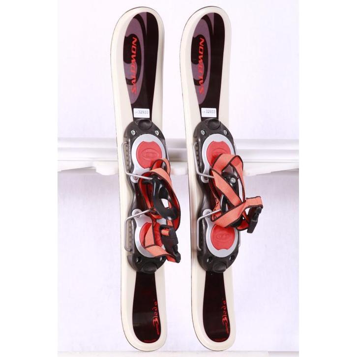 60 snowblade skis SALOMON, white/black + Salomon TL9, Sport en Fitness, Skiën en Langlaufen, Ski, Minder dan 100 cm, Carve, Gebruikt