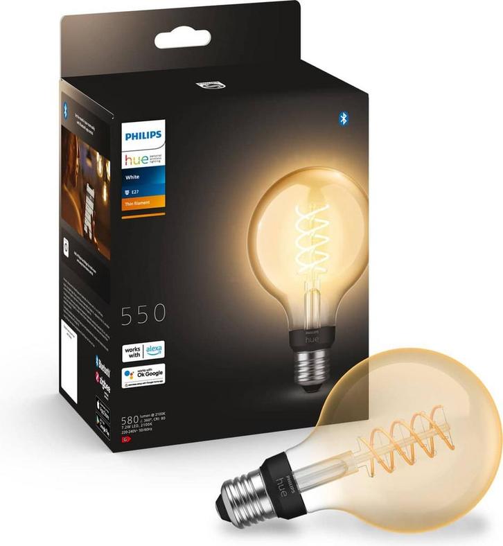 Philips Hue filament globelamp G93 warmwit licht - 1-pack -, Maison & Meubles, Lampes | Autre, Envoi