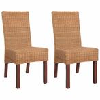 Eetkamerstoelen Rattan Bruin | Retour Deal | 60% Korting!, Huis en Inrichting, Stoelen, Tropische uitstraling, Twee, Verzenden