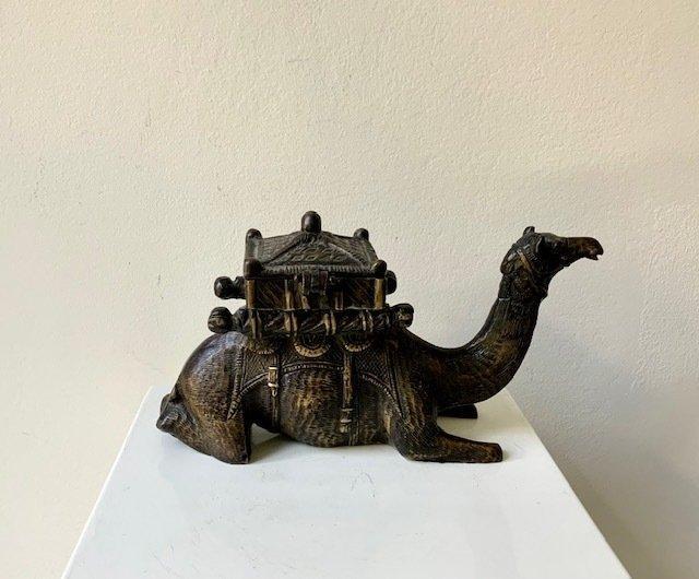 sculptuur, Liegendes Kamel - 14 cm - Brons, Antiek en Kunst, Antiek | Keramiek en Aardewerk