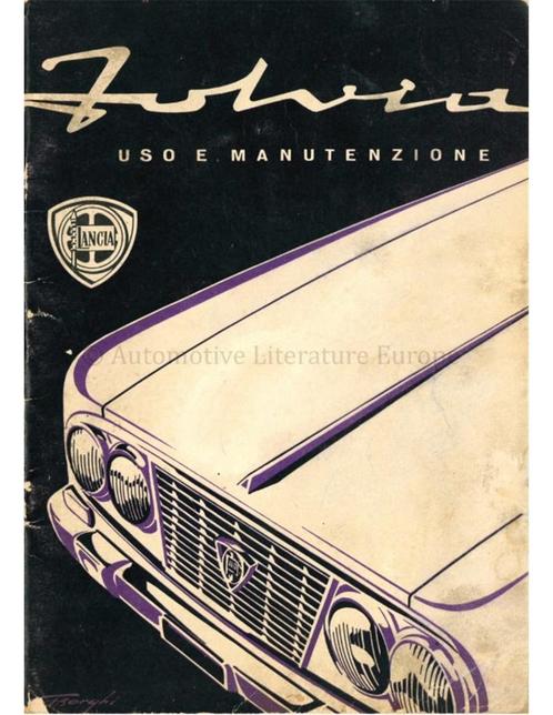 1963 LANCIA FULVIA BERLINA INSTRUCTIEBOEKJE ITALIAANS, Autos : Divers, Modes d'emploi & Notices d'utilisation