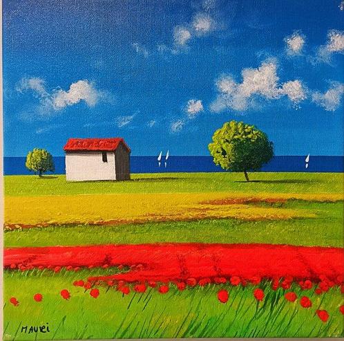 Roberto Mauri (1977) - La campagna colorata, Antiquités & Art, Art | Peinture | Classique