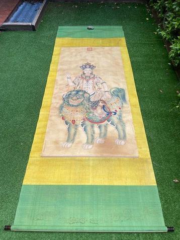 Grote Chinese zijde figuur Boeddha schilderij 340CM