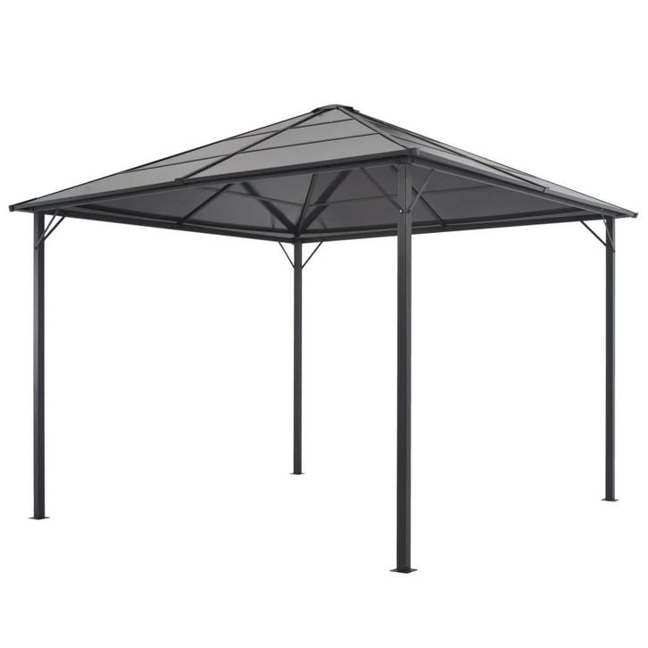 vidaXL Prieel met dak 3x3 m aluminium antracietkleurig, Tuin en Terras, Partytenten, Nieuw, Verzenden