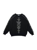 Vintage Gotzburg Black Printed Knit Sweater maat M, Ophalen of Verzenden