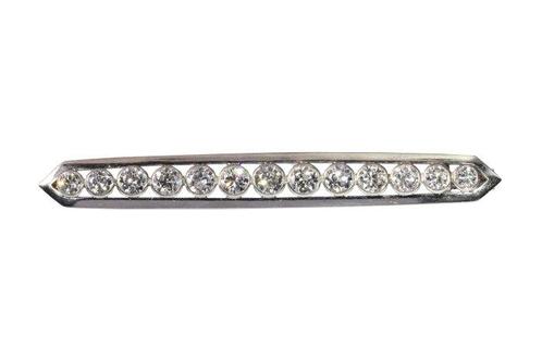 Broche Platina - 2.80ct. tw. Diamant (Natuurlijk) - Vintage, Handtassen en Accessoires, Antieke sieraden