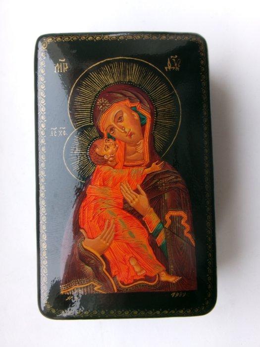 Doos - Lak Miniatuur - Russische icoon-schilderkunst, Antiek en Kunst, Antiek | Boeken en Manuscripten