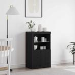 vidaXL Bijzetkast Zwart eiken 60.5 x 37 x 100 cm Bewerkt, Verzenden, Nieuw