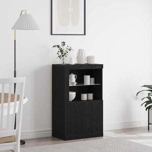 vidaXL Bijzetkast Zwart eiken 60.5 x 37 x 100 cm Bewerkt, Huis en Inrichting, Kasten | Overige, Nieuw, Verzenden