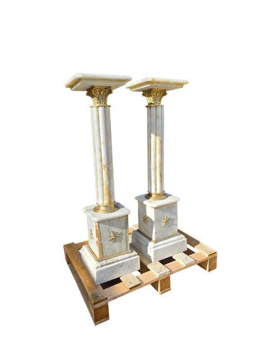 Kolom (2) - 20e eeuw - Klassieke marmeren zuilen, Antiquités & Art, Art | Objets design