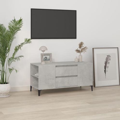 vidaXL Tv-meubel 102x44,5x50 cm bewerkt hout betongrijs, Maison & Meubles, Armoires | Mobilier de télévision, Envoi