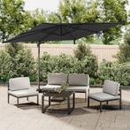 Alu Zweefparasol 4x3m Zwart | Retour Deal NU!, Tuin en Terras, Parasols, Verzenden, Nieuw, 3 tot 4 meter, Zweefparasol
