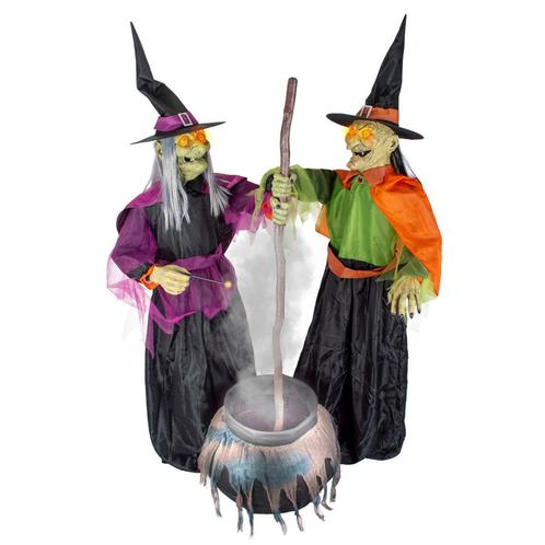 Halloween Decoratie 2 Heksen 180 Cm Met Ketel, Kinderen en Baby's, Speelgoed | Poppen