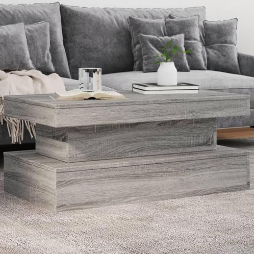 vidaXL Salontafel met LED-verlichting 90x50x40 cm grijs, Huis en Inrichting, Tafels | Salontafels, Nieuw, Verzenden