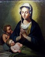 Scuola italiana (XVIII-XIX) - Madonna col Bambino e San, Antiquités & Art
