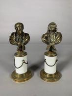 Sculpture, Voltaire et rousseau - 20 cm - Bronze, Porcelaine, Antiek en Kunst