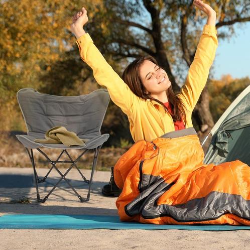 Campingstoel - Draagbaar - Picknickproof - Grijs/Wit, Caravans en Kamperen, Kampeeraccessoires, Nieuw, Ophalen of Verzenden
