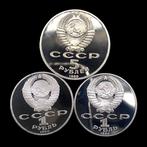 Rusland. 3 Proof (1x 5 Roubles + 2x 1 Rouble) UNC. Coins