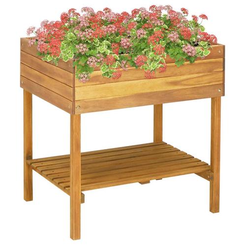 vidaXL Plantenbak verhoogd 78,5x58,5x78,5 cm massief, Tuin en Terras, Bloempotten, Nieuw, Verzenden