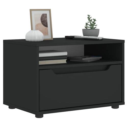 vidaXL Tv-meubel VISNES 60x40x38 cm bewerkt hout zwart, Huis en Inrichting, Kasten |Televisiemeubels, Nieuw, Verzenden