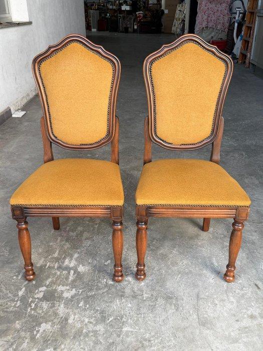 Stoel (6) - Hout, Textiel - Set van 6 stoelen, Antiek en Kunst, Antiek | Overige Antiek