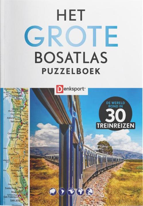Denksport - Het Grote Bosatlas Puzzelboek - Treinreizen, Boeken, Hobby en Vrije tijd, Zo goed als nieuw, Verzenden