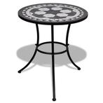 vidaXL Bistrotafel 60 cm mozaïek zwart en wit, Tuin en Terras, Verzenden, Nieuw