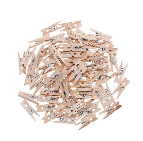Set van 100 micro wasknijpers (25 mm, hout), Doe-het-zelf en Bouw, Gereedschap | Overige machines, Nieuw, Verzenden