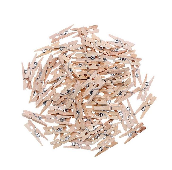 Set van 100 micro wasknijpers (25 mm, hout), Doe-het-zelf en Bouw, Gereedschap | Overige machines, Nieuw, Verzenden