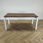 zit-sta elektrisch bureau 160x80 cm,  tobacco -wit, Huis en Inrichting, Bureaus, Elektrisch, Gebruikt, Stabureau