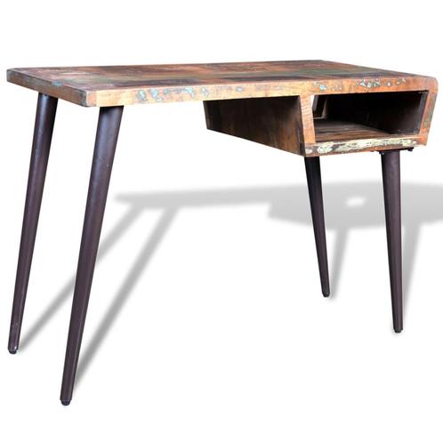 vidaXL Bureau met ijzeren poten gerecycled hout, Huis en Inrichting, Bureaus, Nieuw, Verzenden