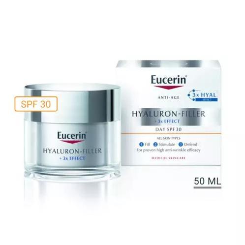 Eucerin Hyaluron-Filler 3x Effect Dagcrème SPF30 (Dagcreme), Handtassen en Accessoires, Uiterlijk | Gezichtsverzorging, Nieuw