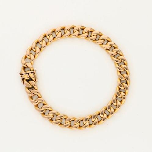 Schakelarmband - 18 karaat Geel goud, Handtassen en Accessoires, Antieke sieraden