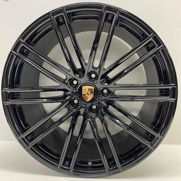 Porsche Cayenne E3 22inch Turbo IV uni zwart met banden, Ophalen, Banden en Velgen