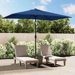 vidaXL Parasol met metalen paal 300x200 cm azuurblauw, Verzenden