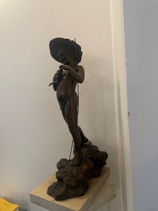 Beeld, Il Pescatore - 70 cm - Brons - 900, Antiek en Kunst, Antiek | Keramiek en Aardewerk