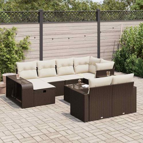 vidaXL Salon de jardin et coussins 11 pcs marron résine, Jardin & Terrasse, Ensembles de jardin, Salons de jardin, Neuf, Envoi