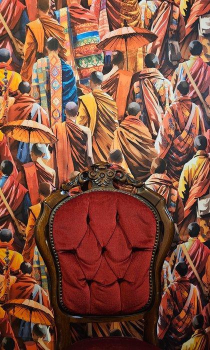 Exclusieve Oosterse Boeddhistische stof - 300x280cm - XXL, Antiek en Kunst, Antiek | Tapijten, Tafelkleden en Textiel