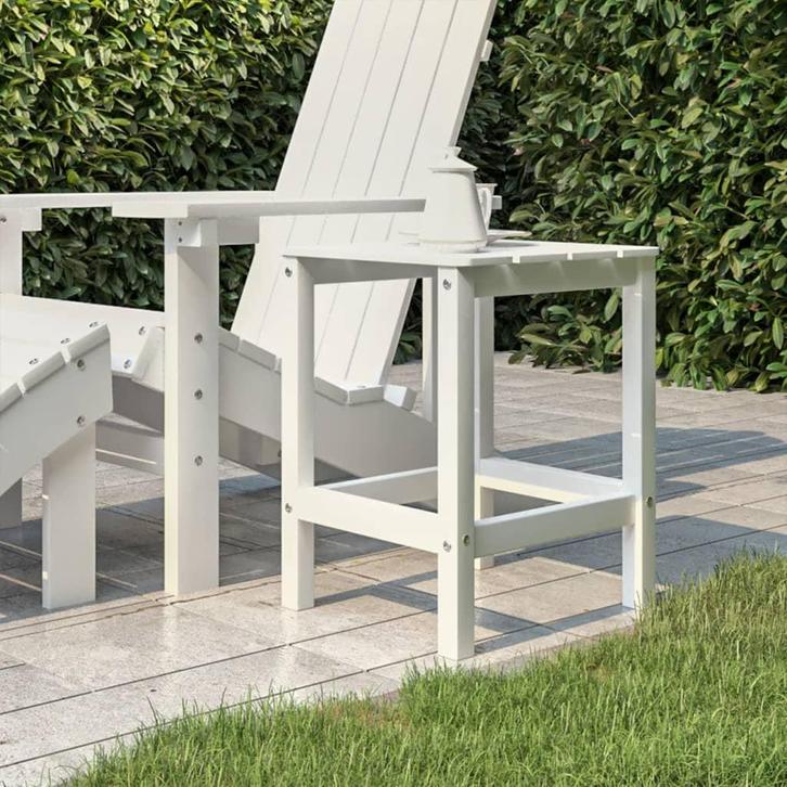 vidaXL Tuintafel Adirondack 38x38x46 cm HDPE wit, Tuin en Terras, Tuintafels, Nieuw, Verzenden