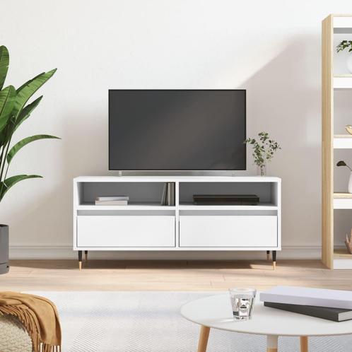 vidaXL Meuble TV blanc 100x34,5x44,5 cm bois, Maison & Meubles, Armoires | Mobilier de télévision, Neuf, Envoi