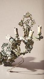 Kaars wandlamp (2) - Zinklegering - Brons, Antiek en Kunst