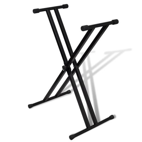 vidaXL Verstelbare keyboardstandaard dubbel X-frame, Muziek en Instrumenten, Overige Muziek en Instrumenten, Nieuw, Verzenden