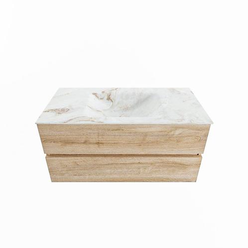 MONDIAZ VICA-DLUX 100cm badmeubel onderkast Washed Oak 2, Doe-het-zelf en Bouw, Sanitair, Overige typen, Nieuw, Ophalen of Verzenden