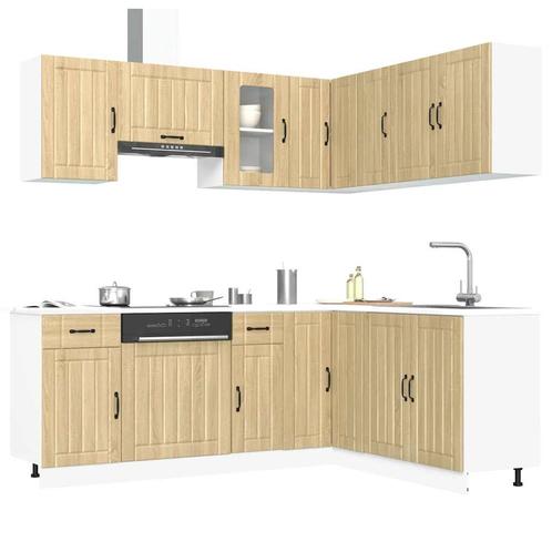 vidaXL 11-delige Keukenkastenset Lucca bewerkt hout sonoma, Huis en Inrichting, Kasten | Overige, Nieuw, Verzenden