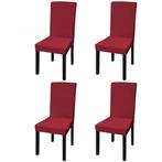 vidaXL Housse de chaise droite extensible 4 pcs Bordeaux, Verzenden, Neuf