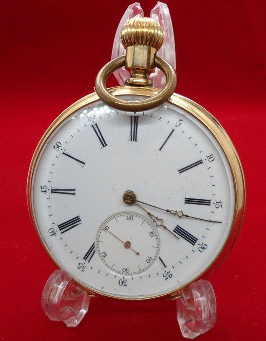LeCoultre Calendar - Gold 14K Pocket watch - 1900-1949, Handtassen en Accessoires, Horloges | Heren